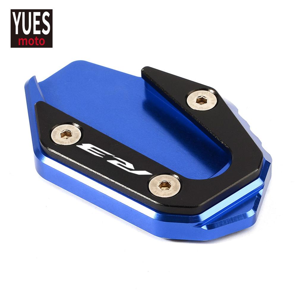 Motorcycle Accessories CNC Aluminum Side Stand Kickstand Extension Enlarger Plate stands For YAMAHA YZF R3 ABS 2015-