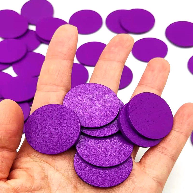 Wooden Game Tokens for Kids: Colorful Round Chips for Kindergarten Reward Points and Student Play