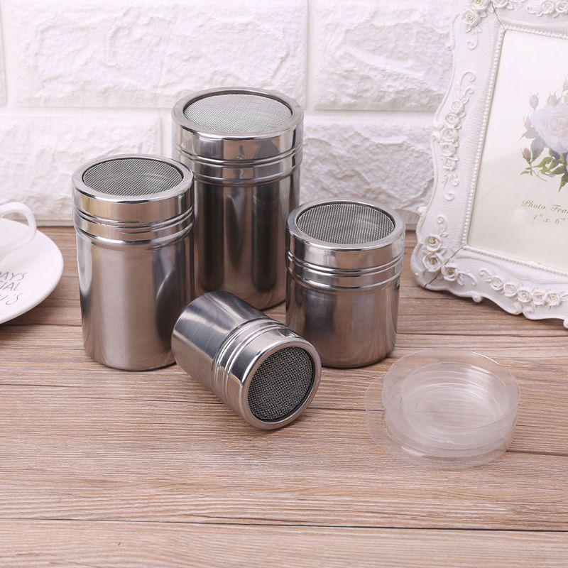 QINGJIANG Pulver Bagger Shaker Edelstahl Mesh Gewürzglas mit Deckel Mehl Salzsieb Schokoladensieb Kaffee für Küche Zuhause Backen BBQ m QINGJIANG Pulver Bagger Shaker Edelstahl Mesh Gewürzglas mit Deckel Mehl Salzsieb Schokoladensieb Kaffee für Küche Zuhause Backen BBQ m