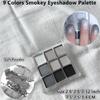 9-Color Smoky Punk - Cool Tone Gray Smoky Eyeshadow Palette with Low Saturation Matte Earth Tones, Perfect for Everyday Natural Makeup