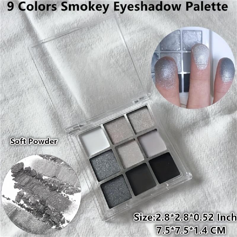 9-Color Smoky Punk - Cool Tone Gray Smoky Eyeshadow Palette with Low Saturation Matte Earth Tones, Perfect for Everyday Natural Makeup