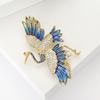 Mode Antikes Temperament Kupfer Zirkon Rotkronenkranich Brosche Literarischer Chinesischer Stil Herren- und Damenbekleidung Korsage Schmucknadel