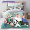 Family Guy Pattern Bedding,Quilt Set Quilt Cover Pillowcase Home Birthday Gift (1 * duvet cover + 2 * pillowcase, without core)