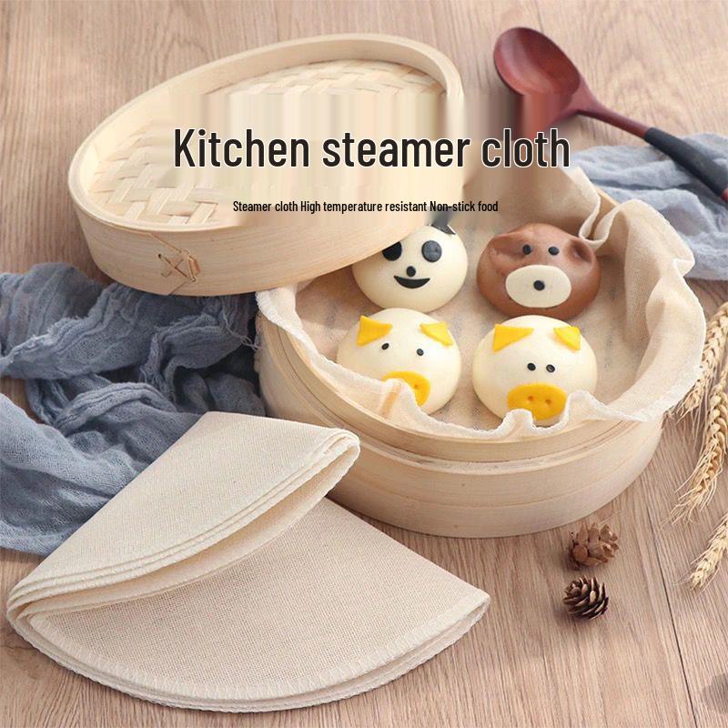 Pure Cotton Non-Stick Steamer Cloth, Food-Grade Gauze Bun Pad for Steaming