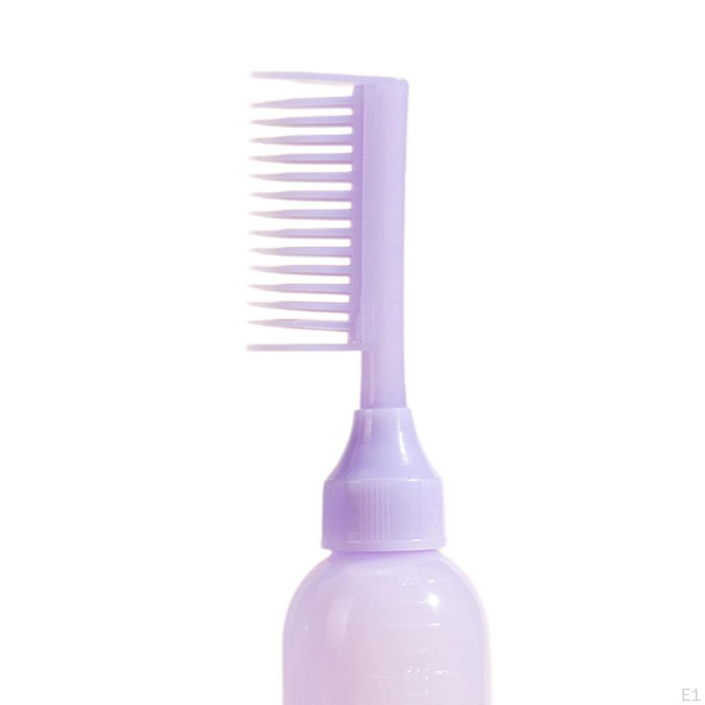 2 Bottles Comb Hair Oil Brush Dye Bottle for Dyeing Permanent Hairdressing Tool