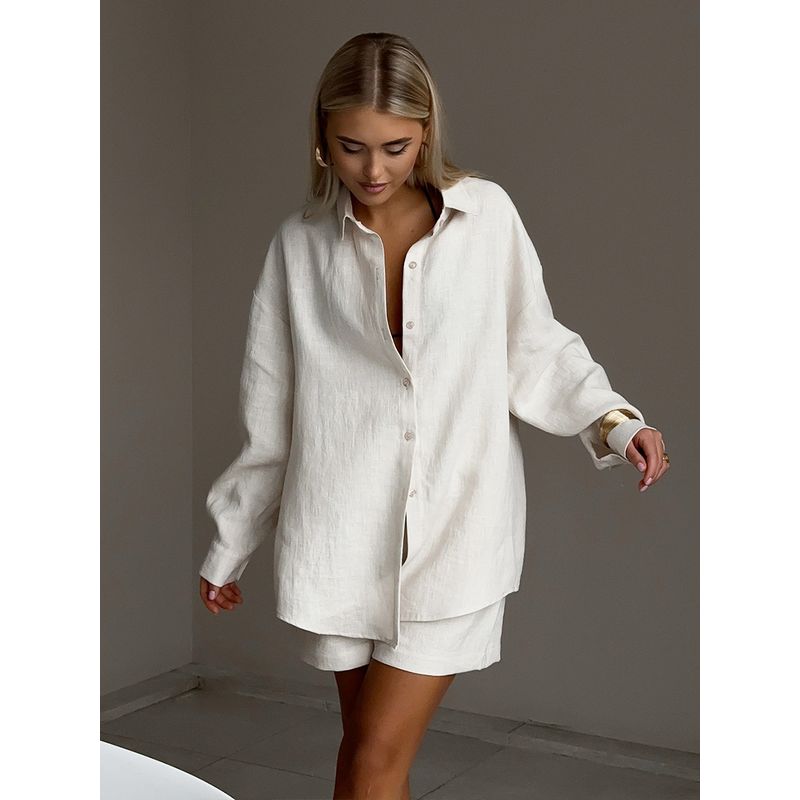 Western Style New Fashion Casual Loose Shirts Shorts Set Shirt and Shorts Suit Set