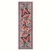 Vintage Floral Butterfly Runner Mat Non Slip Washable Long Rug Kitchen Bedroom Hallway Entry Home Decor Floor Carpet