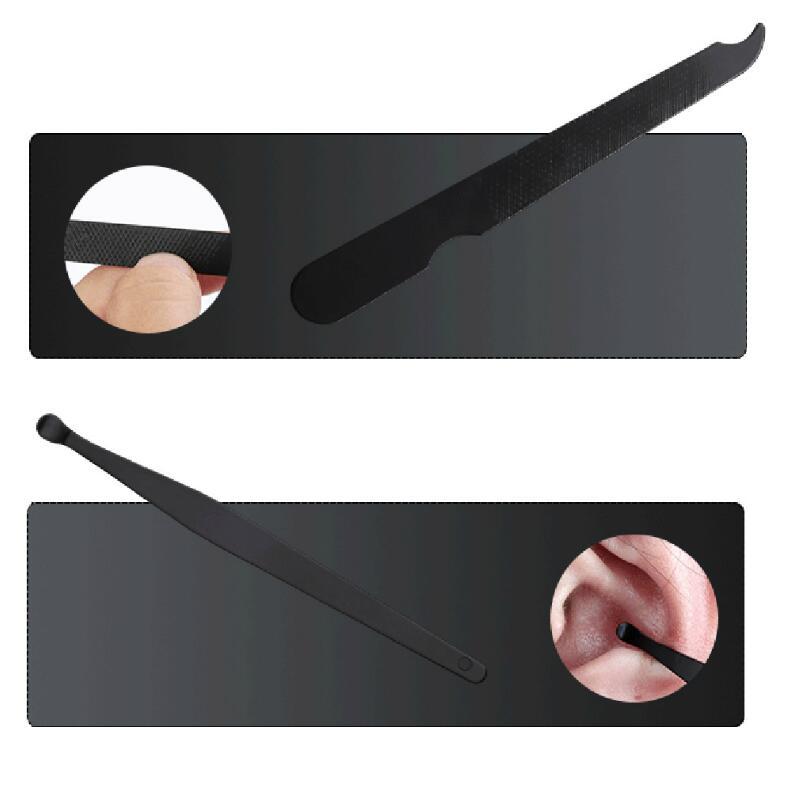 7pcs Nail Clippers Set Portable Stainless Steel Black Pedicure Scissor Tweezer Manicure Nail Tools