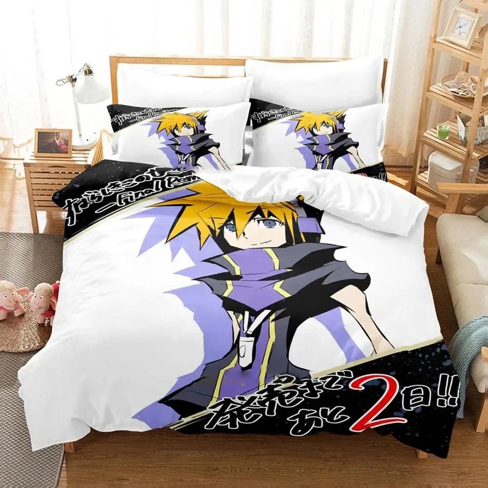 Neku Sakuraba The World Ends With You Bettwäsche-Set Bettbezug-Set Steppdeckenbezug Kissenbezug Steppdecke King Queen Größe Jungen Erwachsene