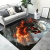 MINISO Halloween Flame Skull Carpet Black Minimalist Cool Living Room Carpet Rugs for Bedroom Home Decoration