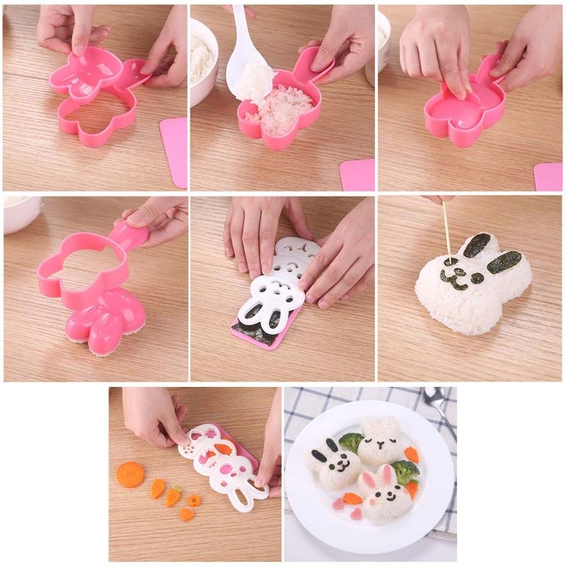Cute Animal Shaped Rice Ball Mold Onigiris Mold Sushi Molds Rice Ball Maker Sushi Moulds for Lunch Bento Box Accessories