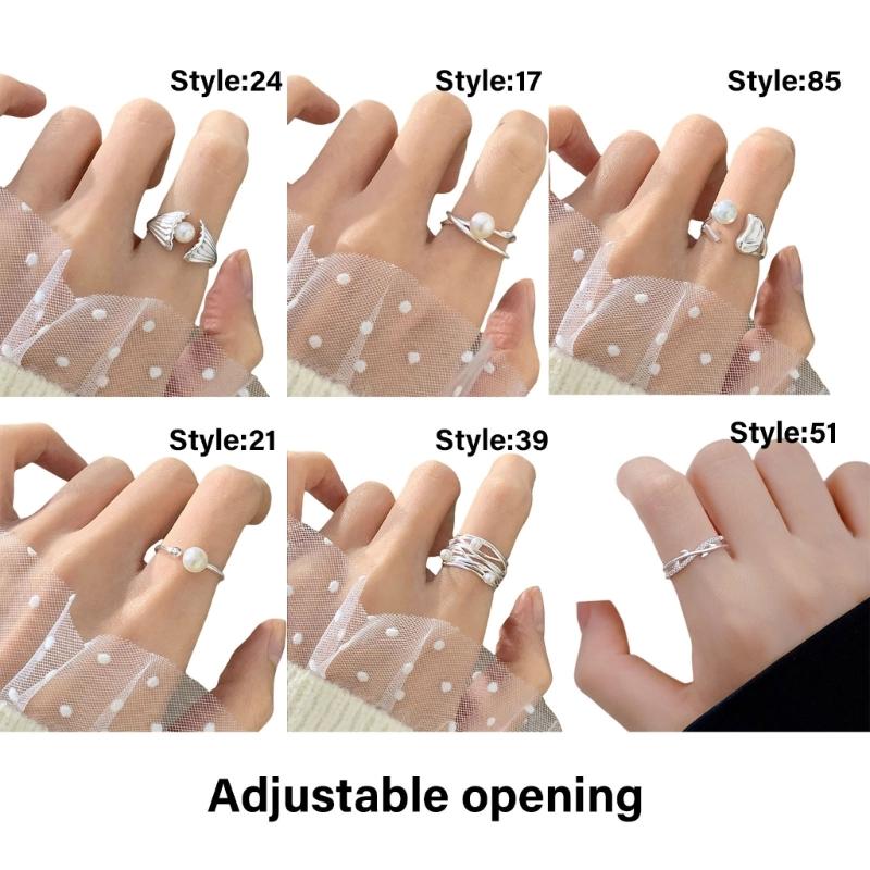 Vintage Irregular Smooth Opening Rings for Women Adjustable Stackable Finger Ring Jewelry Stylish Geometric Accessory