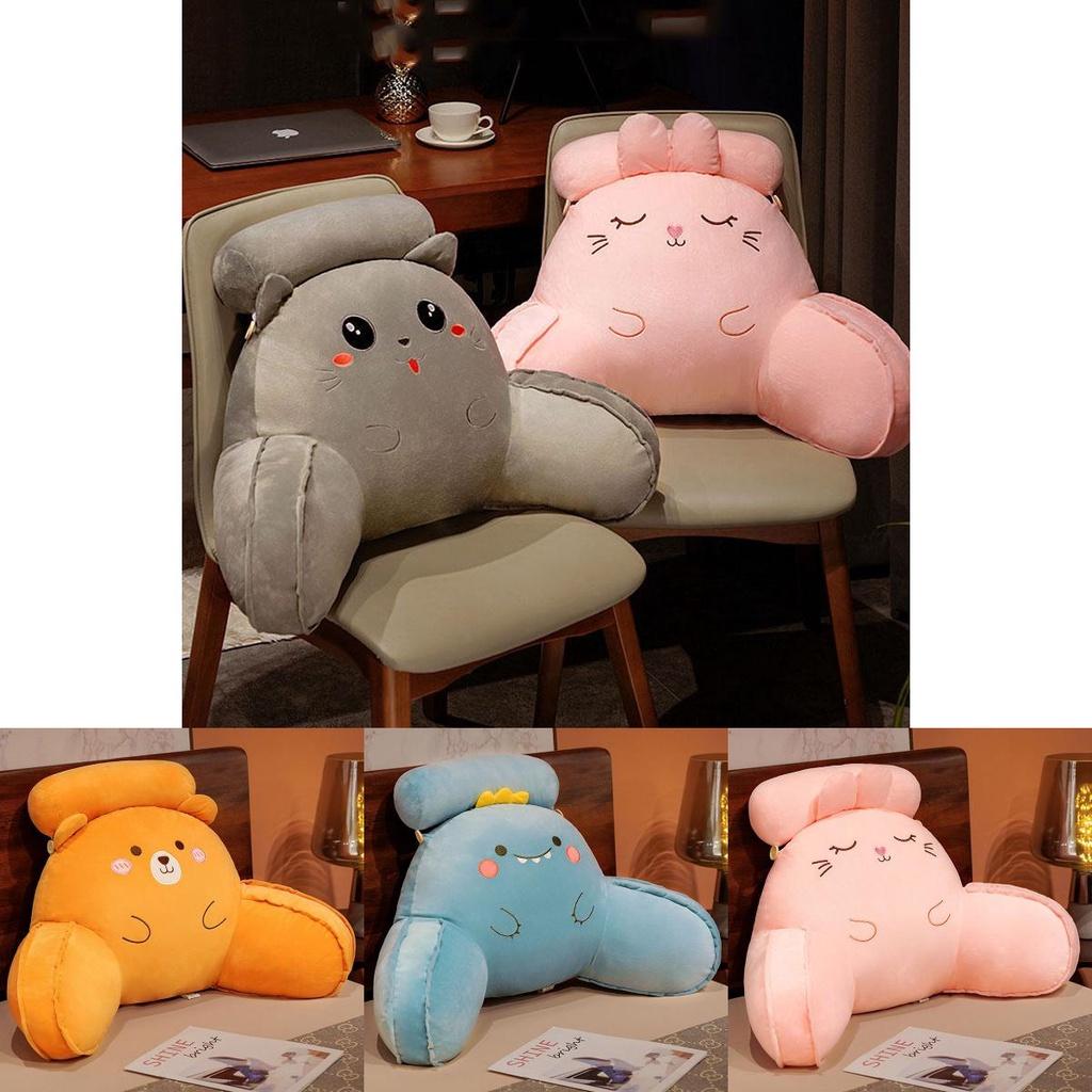 Soft Plush Dinosaur Backrest Cushion With Arms Bedside Pillow Gift