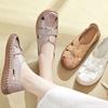 Soft Sole Mum Sandals Women Summer Flats Comfortable Non-slip Loafers Breathable Solid Colour Walking Shoes