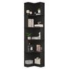 63.5 x 45 x 175cm Corner Bookshelf, Multifunctional, L-Shaped, LED Color-Changing Light Strip, App Control, Five-Tier Storage, Black