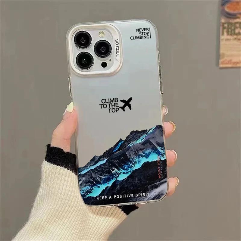 Snow Mountain Airplane Case For IPhone 17 14 16 15 12 11 Pro Max 13 16E 17E Air Plus Anti fall and anti slip case