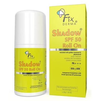 FIXDERMA Shadow Spf 50 Roll-On, Sonnenschutz LSF 50 für das Gesicht, UVB-Schutz, Sonnenschutz für Frauen und Männer – 30 g – Kombination