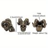 Goat Horn Skull Head Brass Knife Beads EDC Outdoor DIY Accessories Woven Lanyard Pendants Jewelry Punk Bracelets Charms