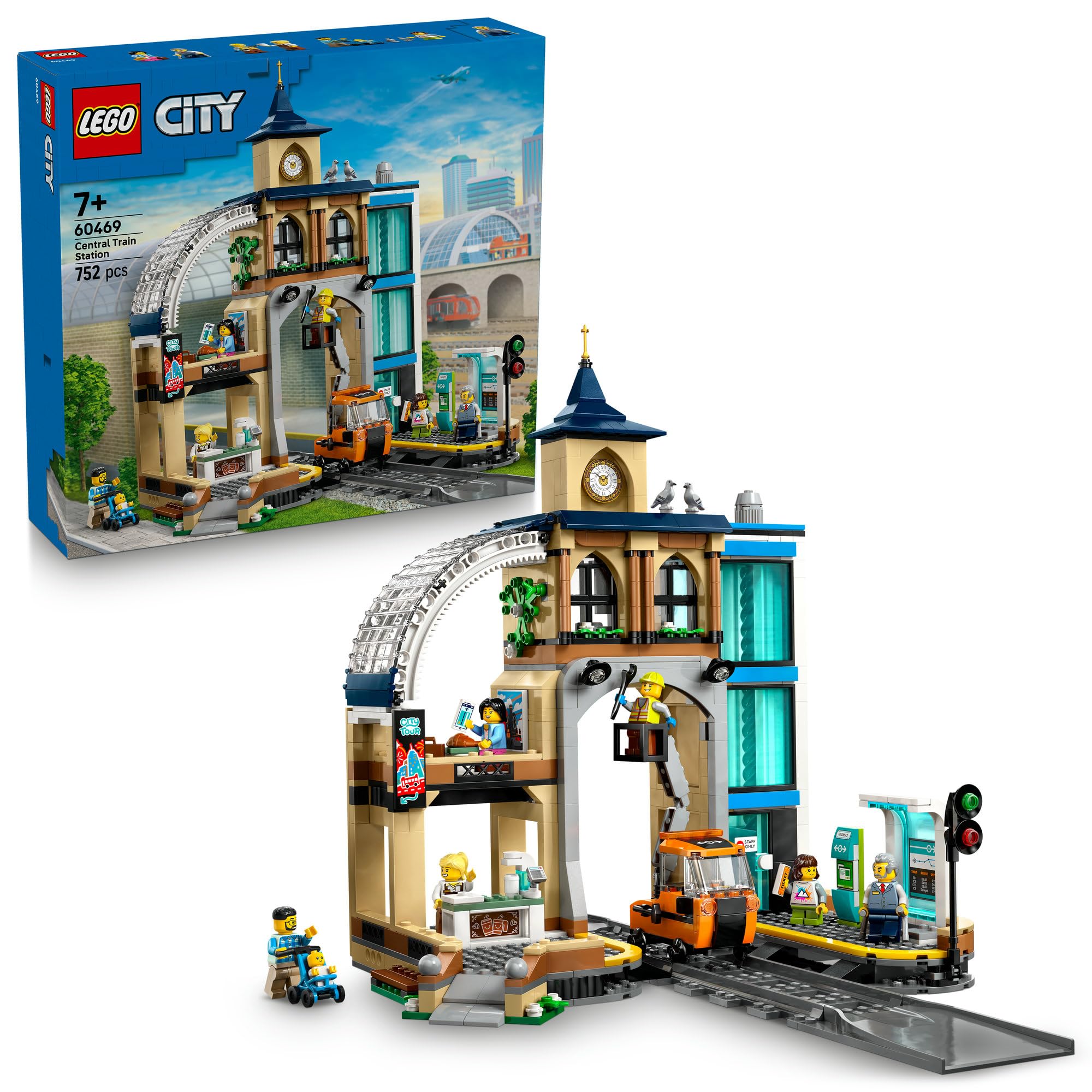 

LEGO City Central Train Station Playset 60469 Toy Building Blocks Kids 7-9 Years Boys Girls School Age Interior Stylish