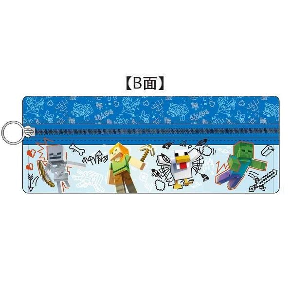 K Company Minecraft Double-Sided Free Pouch, Blue, H45 x W185 x D70mm, MCT-RF-BL