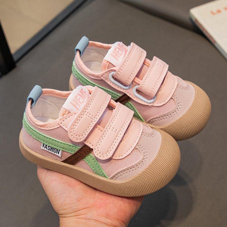 Korean Version of Kindergarten Indoor Spring and Autumn Boys and Girls Canvas Shoes 2025 Cloth Shoes Soft Sole Children's Baby Shoes Trendy Chi