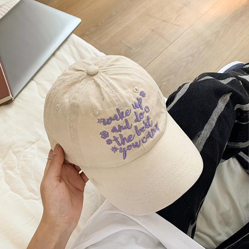 Women's Summer Korean Style Versatile Face Showing Small Baseball Hat Pink Japanese Big Head Siding Baseball Cap Trendy Brand Men