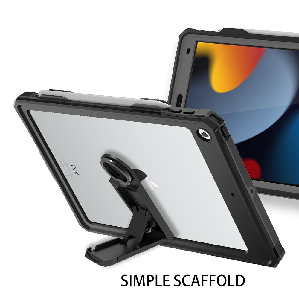 IP68 Waterproof Case Cover for Apple iPad 7 8 9 10.2" with Screen Protector Pencil Holder Water Resistant Kickstand Case w/Strap