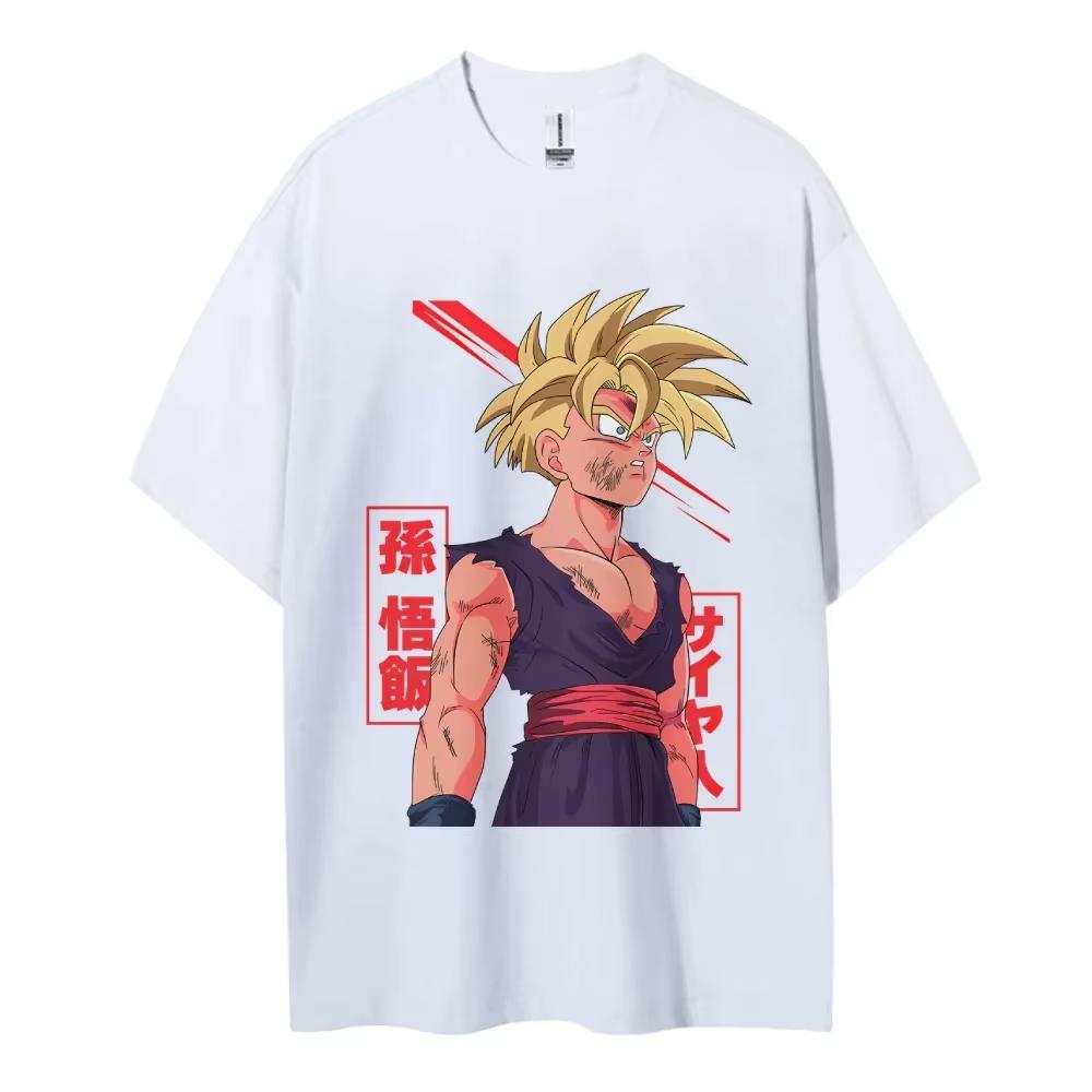 Dragon Ball Son Gohan Pure Cotton Unisex Crewneck Anime TShirt Comfortable Shortsleeved Sports Casual Unisexs and Womens Tops