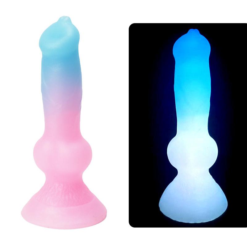 Luminous Dog Dildo Anal Plug Animal Dildo Sex Toys for Women Men Silicone Penis for Women Glow In The Dark