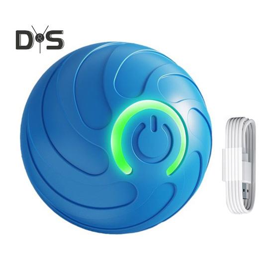 

Катающийся мяч для домашних животных со светодиодной подсветкой, снятие скуки и стресса, умный интерактивный прыгающий мяч для кошек и собак, перезаряжаемый через USB, электрический автоматический движущийся трясущийся мяч синий