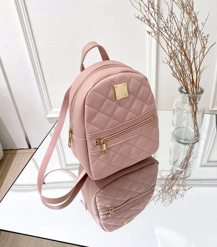 Luxury PU Leather Kawaii Backpack Cute Graceful Bagpack Mini  Small School Bags for Girls Teenage Girls' Fashion