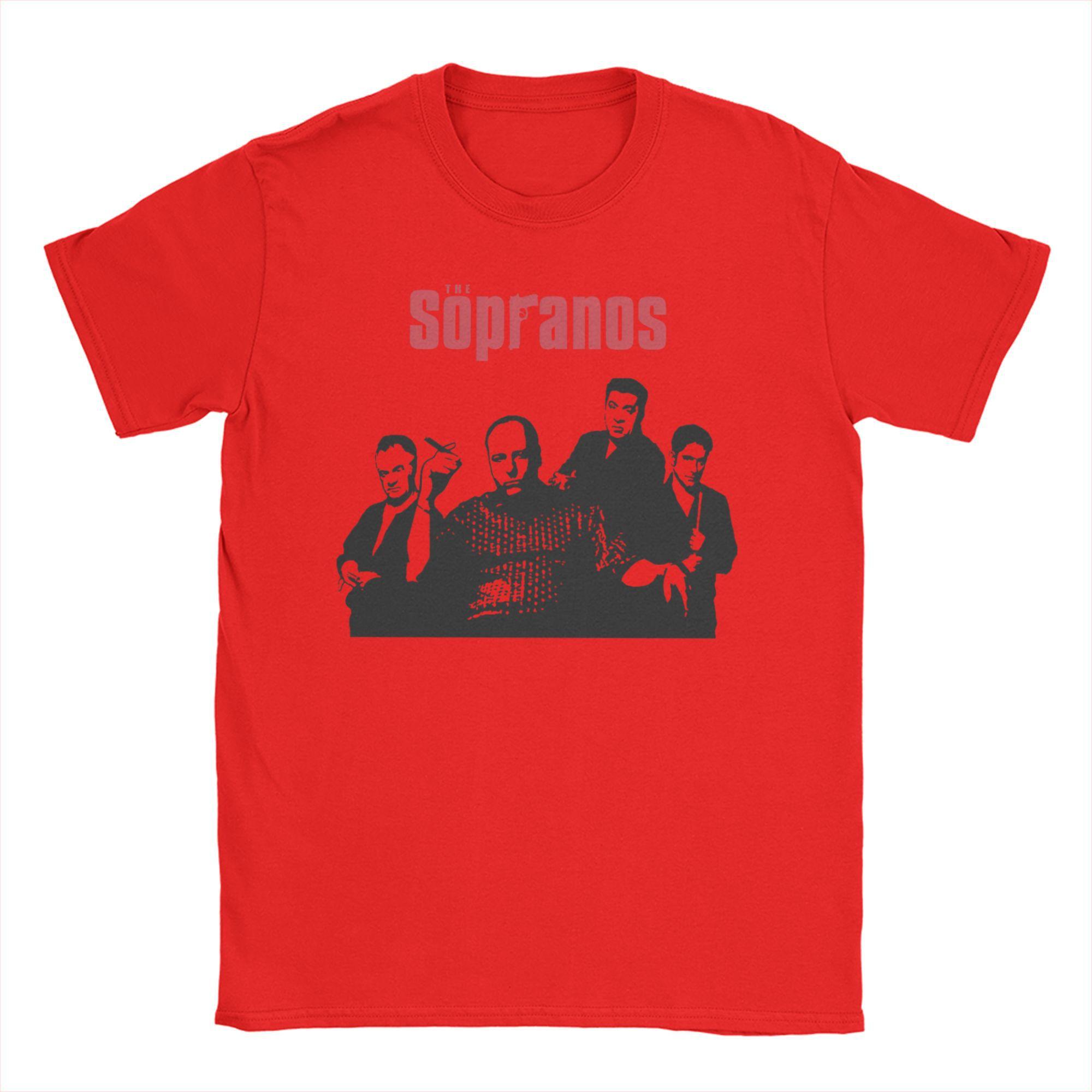 Men Movie The Sopranos Tony Soprano T Shirts 100 Cotton Tops Fun Short Sleeve Crew Neck Tee Shirt Gift Idea TShirt S