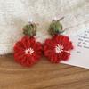 Sweet Daisy Flower Earrings Temperament Bohemia Dangle Earrings Flower Crochet Earrings  Daily