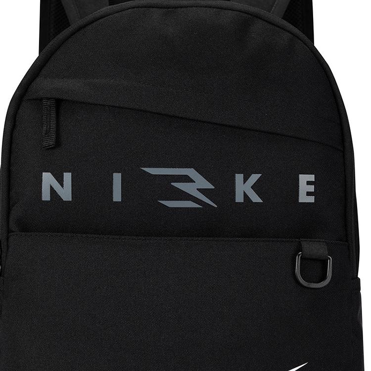 Nike 3Brand Casual Versatile Fashion Simple Solid Color Polyester Backpack Unisex Backpack Black N32613070GS-002