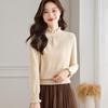 Women's Pure Wool Ruffle Half-Turtleneck Sweater