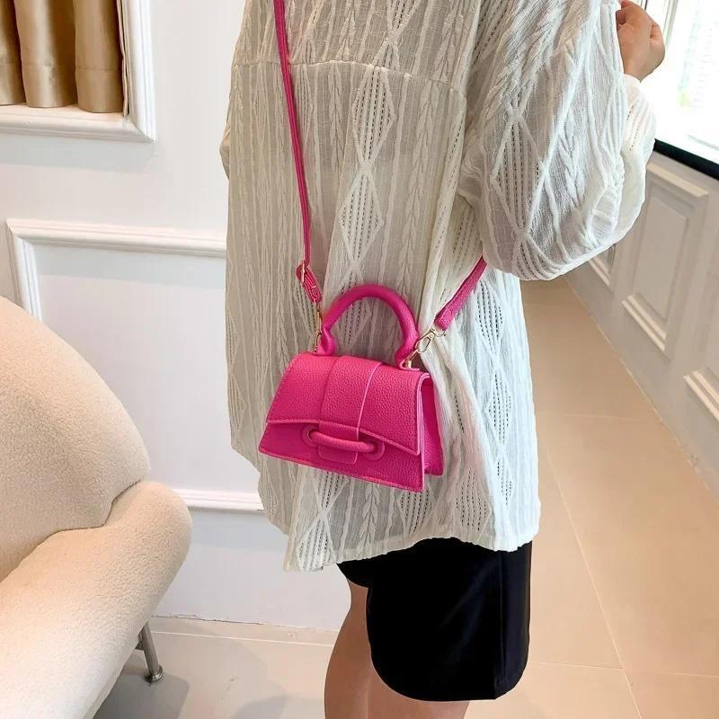 SZwatch Trend Schoudertassen Dames Effen Geavanceerde Crossbody Tas Schouder Clutch Tas Mode Mini Portemonnee Shoppen Cosmetica Opberg Handtas helder roze