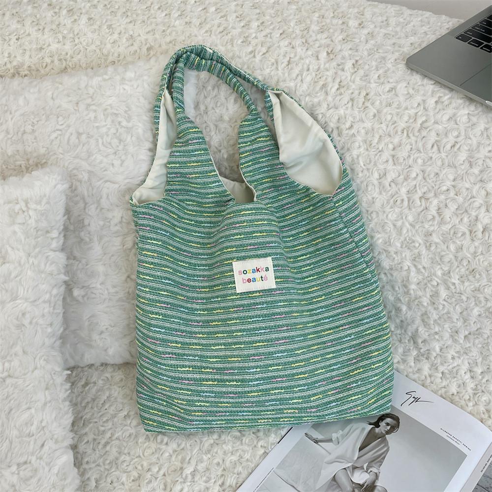 

Stylish Street Fashion Large Capacity Cute Small Fragrance Tote Bag For Daily Use In Soft Polyester Material Green