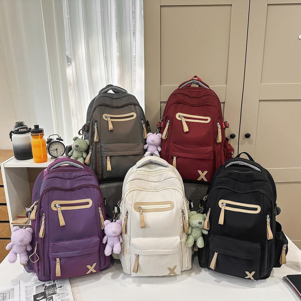 Schoolbag Korean version ins new high-value college style simple backpack couple light travel mountaineering large-capacity backpack