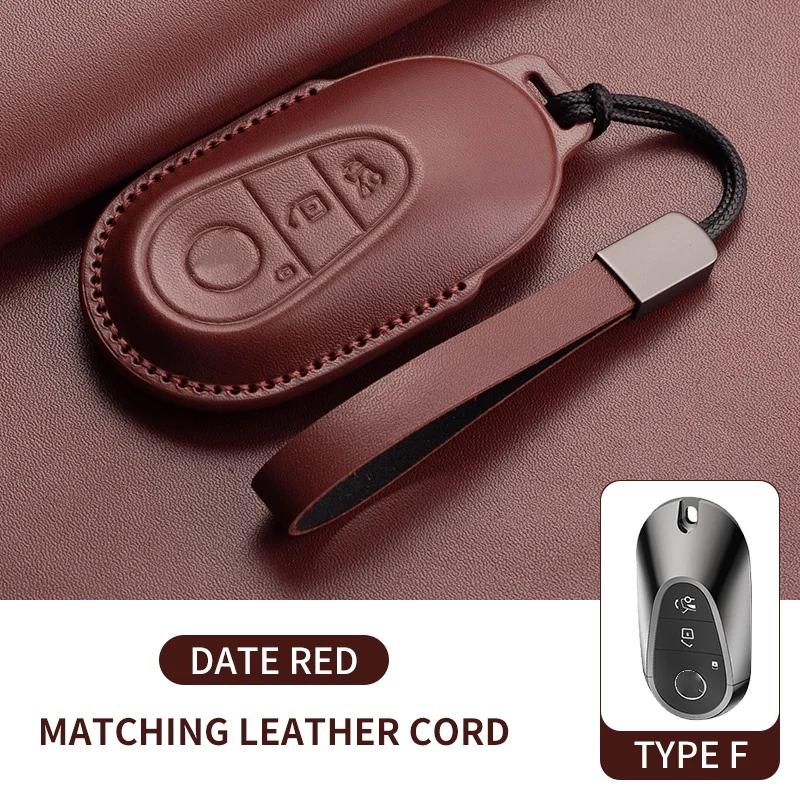 Leather Car Key Case Cover For Mercedes Benz E C G M R S Class W204 W212 W176 GLC CLA GLA AMG 2025 Key Shell Car Accessories