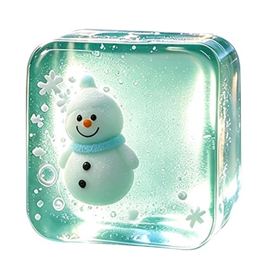 Stress Relieving Toy Relief for Halloween Christmas, Anxiety Reduction Ice Cube Squeeze Clear Sensory Toy, Slow Rising Holiday Gift