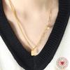 18K Gold-Plated Geometric Letter Pendant Necklace - Durable & Fashionable Titanium Steel Jewelry
