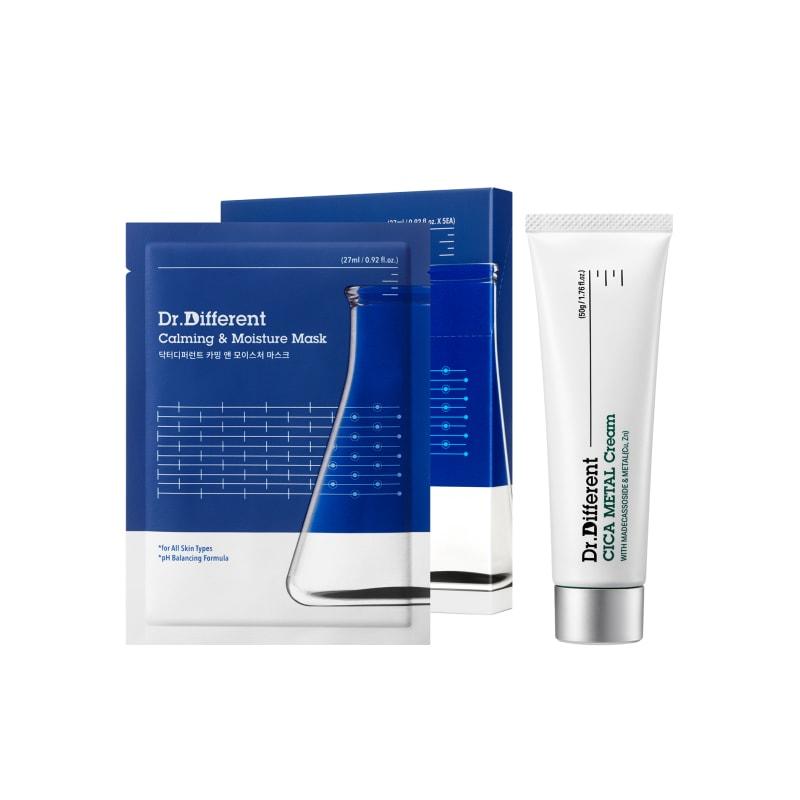 

Металлический крем Cica 50г + Успокаивающая и увлажняющая маска-пленка 1 коробка (5 листов)