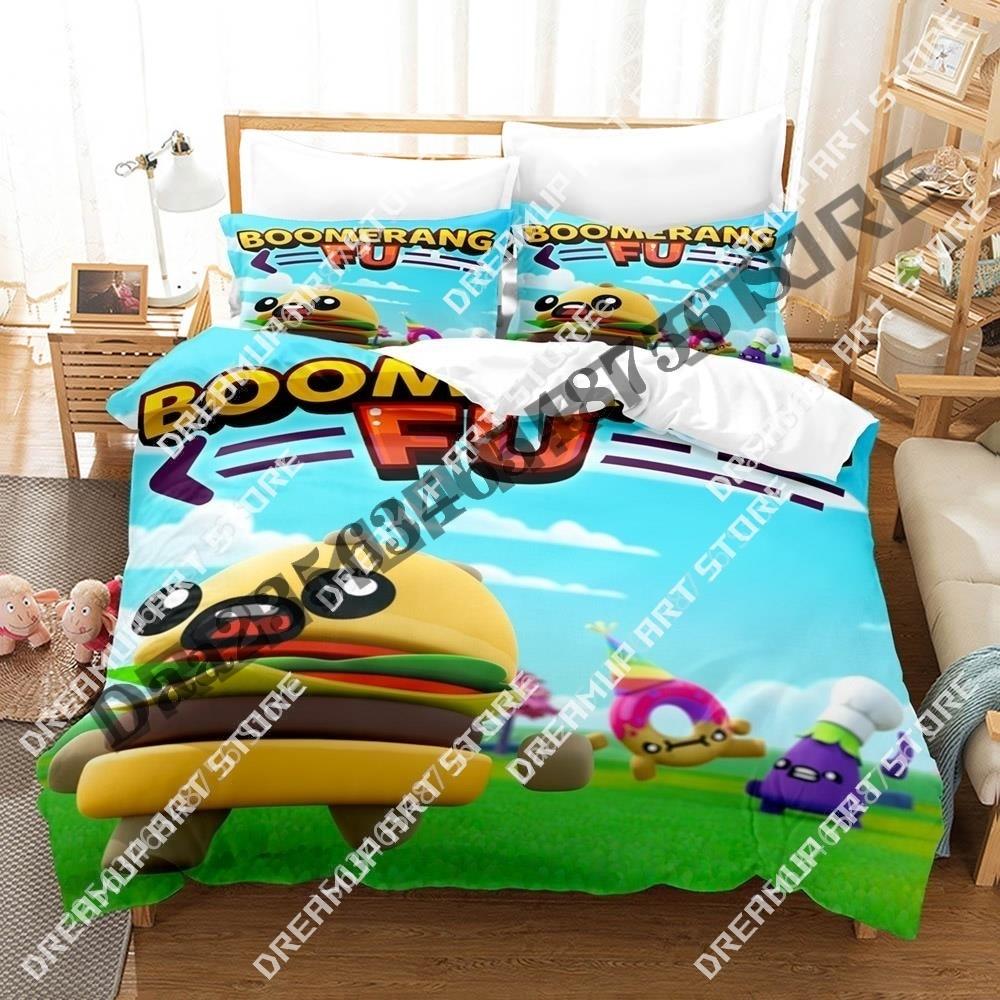 3D Print Kawaii Game Boomerang Fu Bedding Set Single Twin Full Queen King Size Bed Set Aldult Kid Bedroom Duvetcover Sets Anime