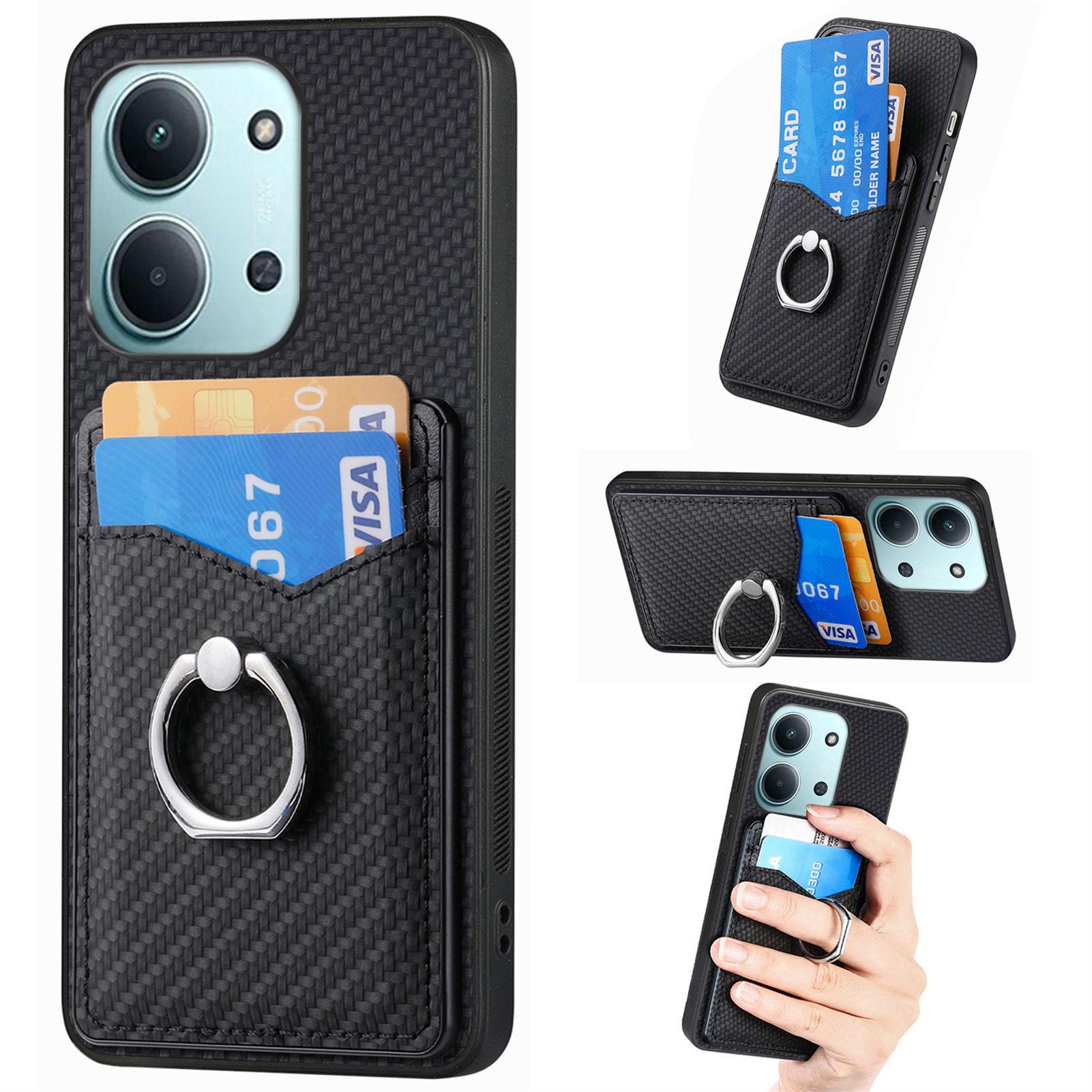 

For Xiaomi Redmi 15C 4G (Global) (171mm) Case Card Slots Ring Holder Kickstand Phone Cover
