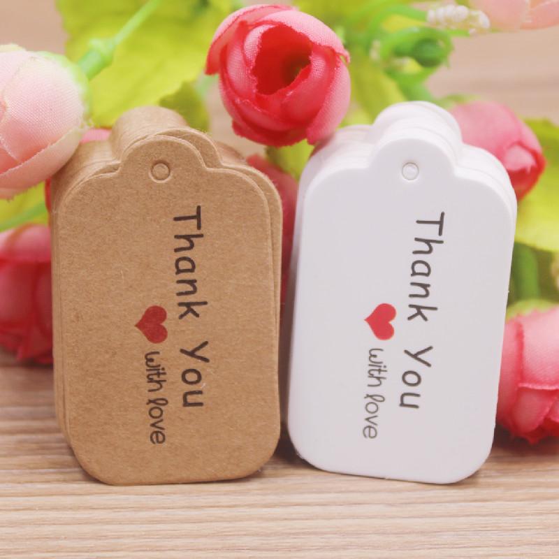 100 Pcs 3x5cm Kraft Paper Brown/white Gift Labels, with 20m Rope, for Wedding, Baby Shower, Christmas Labels, Party Decora