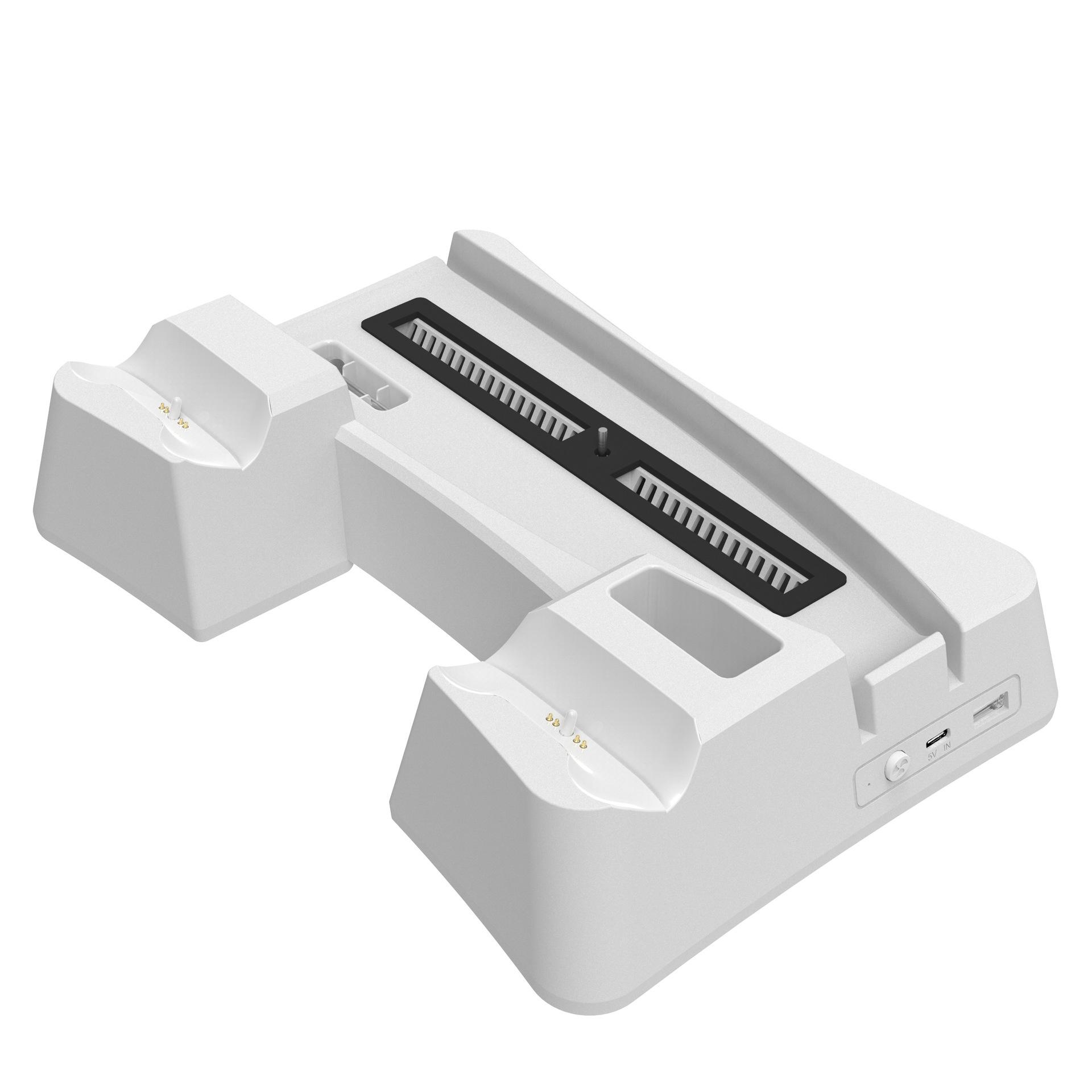 

Новинка 2023 года, вертикальная подставка для PS5, охлаждающий вентилятор, держатель для наушников, подставка для пульта дистанционного управления для Sony Playstation 5 Digital Edition белый