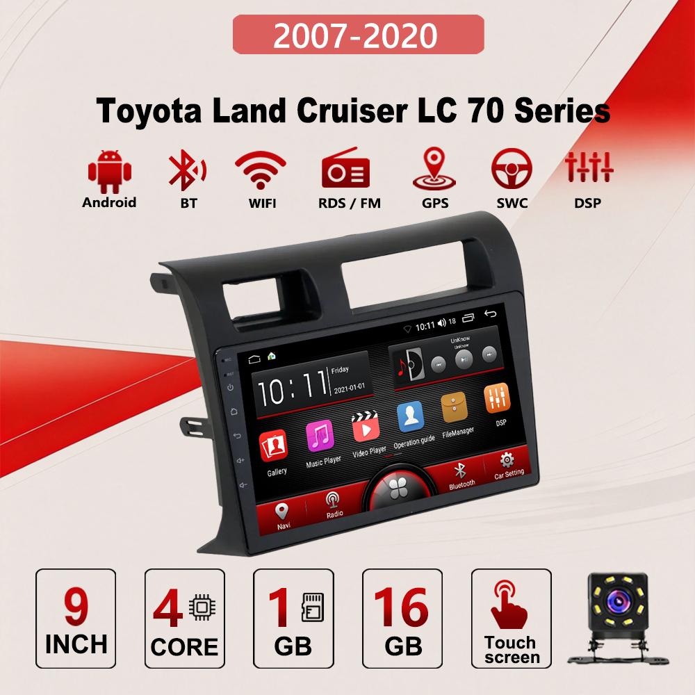 2Din Android Car-Play Car Radio,Toyota Land Cruiser LC 70 Series 2007-2020,Multimedia Player Head Unit Stereo GPS Navigation BT WIFI,2+32GB