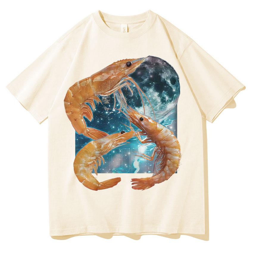 Funny Shrimp Meme T Shirt Unisex Women Aesthetic Harajuku High Quality Graphic TShirt Unisex Streetwear Oversized Cotton Tee Shirt