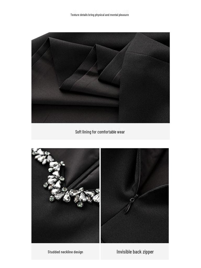 Nanyou French-Style Diamond Waist Slimming Luxury Dress