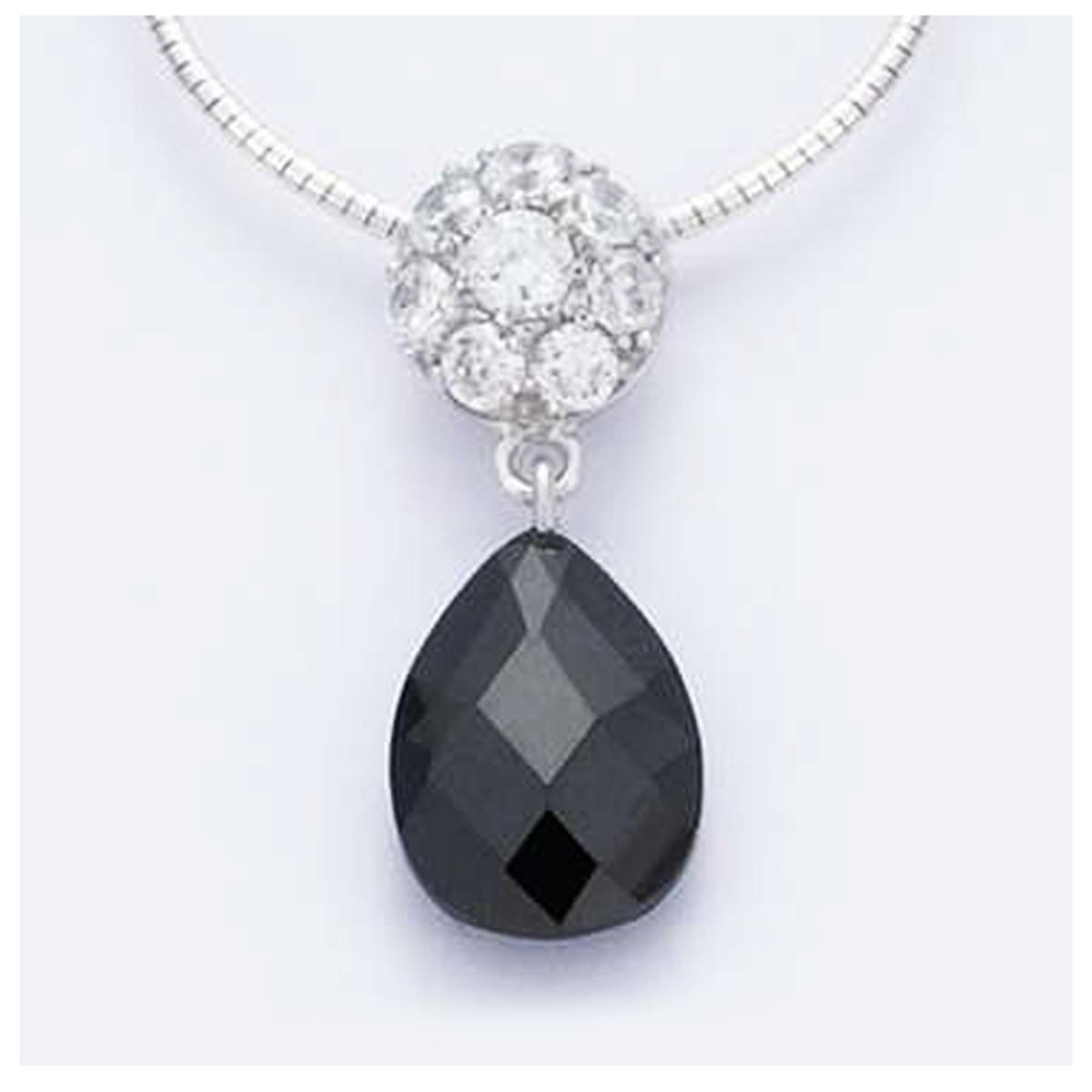 

Les Trésors De Lily [E9216] - Серебряный кулон Селестина Черный серебристый (родий) - 10x25 мм